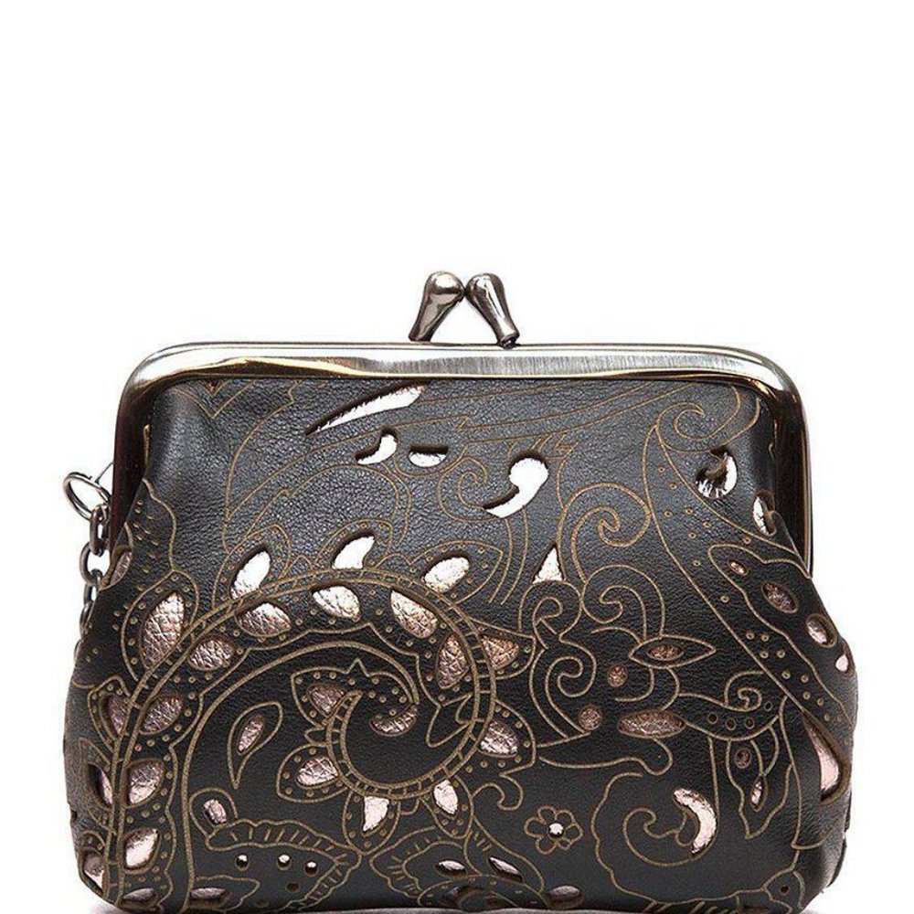 Patricia Nash Women's Black Laser Lace Collection Borse Coin Purse NWT